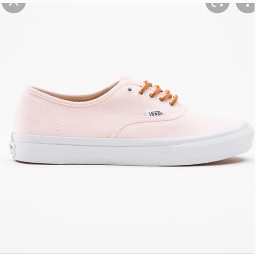 Vans; pink, leather shoelaces